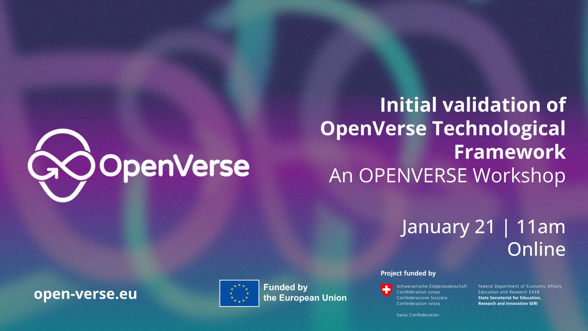 Initial Validation of OpenVerse Technological Framework - workshop banner