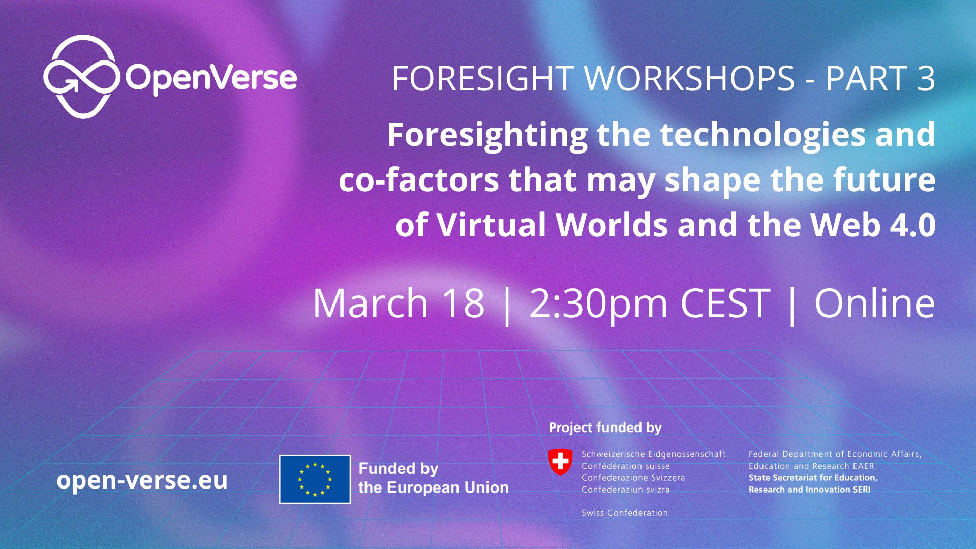 Banner for the 3rd OPENVERSE Foresight workshop