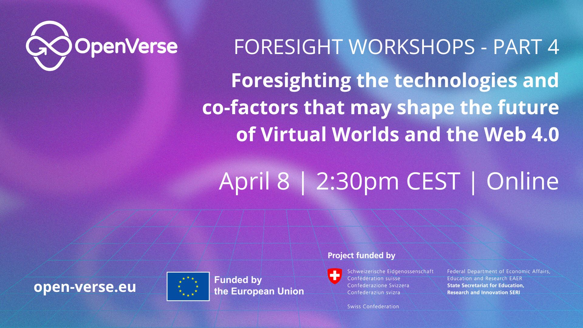 Banner for the 4th OPENVERSE Foresight workshop