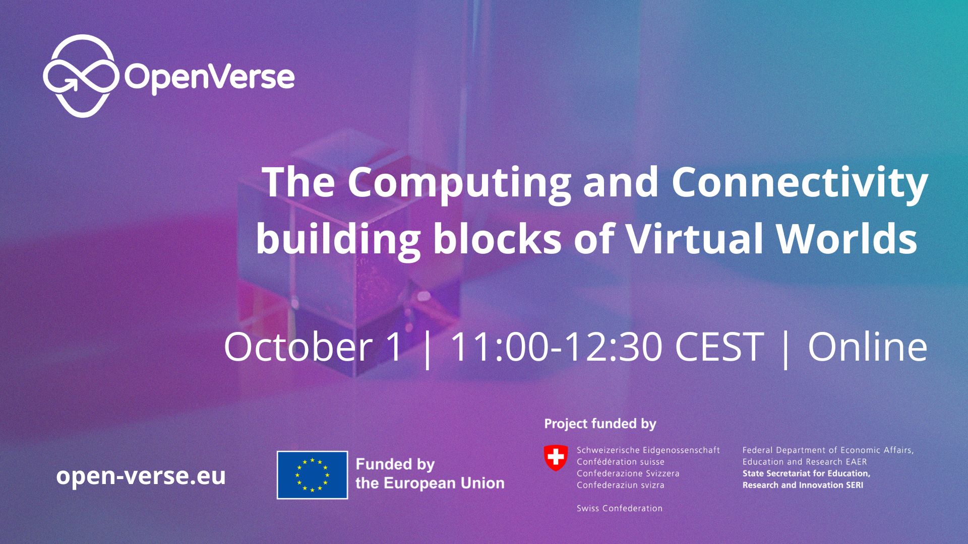 OPENVERSE - The Computing and Connectivity building blocks of Virtual Worlds Workshop banner