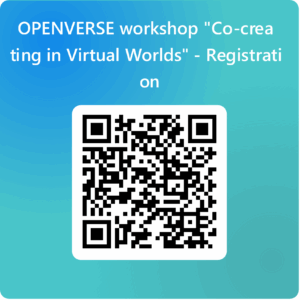 OPENVERSE "Co-creating in Virtual Worlds" workshop at EuroXR Conference 2025 - QR Code for registration