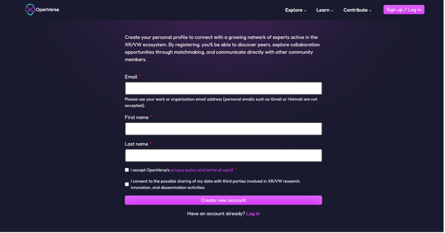 OPENVERSE Observatory account creation